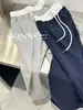 Pantalones Deportivos Finos de Otoño Estilo Americano con Puntadas de Color Contrastante para Mujer Nuevos Holgados Casuales de Pierna Ancha Rectos Largos