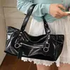 Bolsa Grande de Couro com Cera de Óleo Estilo Novo Transfronteiriça para Mulheres, Bolsa Tote de Nicho de Designer, Bolsa de Ombro com Grande Capacidade, Tendência