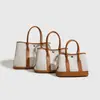 Bolsa de Jardín de Lona y Cuero 2026 Nueva Bolsa Tote de Gran Capacidad Bolso de Hombro Cruzado Bolso de Mano Bolsa para Mujeres Viajeras