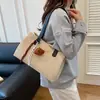 Moderna Bolso de Hombro de Lona de Gran Capacidad para Viajes, Estilo Nuevo 2025, Combinación de Colores, Retro, para Mujer