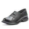 Capa superior piel de vaca cabeza redonda pie ancho pies gordos zapatos de mujer estilo británico retro zapatos de cuero zapatos de tacón grueso cuero genuino zapatos para niños