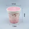 Caixa de Embalagem para Tigela Descartável de Papel Kraft para Mingau, Tigela de Papel com Tampa, Recipiente Espesso para Sobremesa, Tigela Redonda para Levar Sopa para Uso Comercial