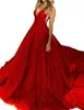 2024 Nuevo Estilo Europeo y Americano Tirante Estampado en Caliente Brillante V Sexy Vestido de Noche Sin Espalda Malla Sin Mangas Falda Larga