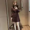 Vestido Vintage Marrón de Lunares con Escote en V, Ceñido a la Cintura, Corte Ajustado, Elegante y con Estilo para Mujer, Nuevo de Verano 2026