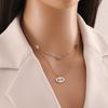 [Ice Meng] Collar de ojo de circón con personalidad, cadena doble de acero inoxidable, joyería transfronteriza europea y americana por N100