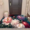 Novo Tapete de Chão Tridimensional Floral de Terra de Diatomáceas para Entrada, Capacho Decorativo, Absorvente de Água, Secagem Rápida, Tapete Antiderrapante