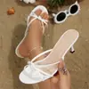 Zapatos de Hada Estilo Francés para Uso en Exteriores, Nuevo Modelo Verano 2026, Sandalias Elegantes de Gama Alta con Una Correa, Tacones Altos, Sandalias