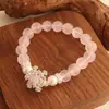 Pulsera de Cristal Rosa Natural para Mujer, Nicho de Alta Gama, Pulsera de Copo de Nieve Giratoria, Pulsera de Cristal para Mujer, Lote Estilo Caliente Douyin