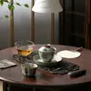 (Área Especial de Liquidación) Juego de Té Cerámico Kung Fu Tazón Cubierto Tazón de Té Taza de Degustación Taza del Maestro Tetera Soporte Taza de la Feria