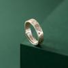 Anillo de Gato de la Suerte Simple y a la Moda de Plata Pura 999 con Estilo Chino Paz y Alegría y Anillo de Oro R02230