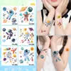 Adesivos de Tatuagem de Astronauta com Glitter para Crianças à Prova d'Água e Duradouros para Braços de Homens e Mulheres Fofos e Compactos Astronauta Foguete Planeta