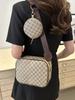 Bolsa Simples Texturizada Feminina 2024 Nova Moda Simples Casual Bolsa de Ombro Estilo Ocidental Pequena Bolsa Pendurada Pequena Bolsa Quadrada Transversal
