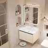 Gabinete de baño de aluminio de panal engrosado con lavabo de cerámica integrado y unidad de tocador