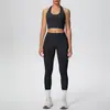 Nuevo Estilo de Cuello Halter Espalda Hermosa Conjunto de Sujetador Deportivo Nube Ajustado Cintura Alta Levanta Glúteos Ropa de Yoga Secado Rápido Ropa para Correr y Fitness