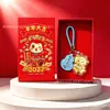 Chaveiro Pingente Dourado do Ano da Ovelha com Decoração em Folha de Ouro Conjunto em Caixa de Presente Personalizado para Negócios Presente Personalizado Atacado