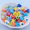 Simples Cor Cerâmica Contas Superfície Peixe Flor de Cinco Pétalas Contas Diy Feito à Mão Pulseira de Contas Acessórios Decorativos