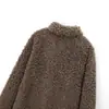 ¡Orden de comercio exterior! Moda europea y americana transfronteriza para mujer, superventas de AliExpress, elegante abrigo corto con efecto de piel sintética
