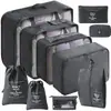 Conjunto de Armazenamento para Viagem Amazon Bolsa de Armazenamento para Viagem Conjunto de Oito Peças Bolsa de Armazenamento para Organização de Roupas de Viagem