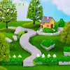 Jardinagem em miniatura, paisagismo com musgo, casa pequena, vila, modelo de castelo, acessórios decorativos DIY, miniaturas