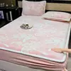 Outono e Inverno Espessado Esculpido Leite Veludo Lençóis de Cama Peça Única Forrado com Lã Cobertor de Cama Quente Veludo Coral Protetor de Colchão Conjunto de Três Peças