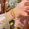 Tienda de Oro Jin Yan Mismo Estilo Arena Dorada Perla Azul Hielo Cuatro Ruyi Cuentas de Transferencia Doble Capa Pulsera de Lujo Ligero para Regalo de Novia