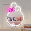 Espejo de Dibujos Animados Luz de Neón Dormitorio Maquillaje Luz Decorativa Hello Kitty Espejo Acrílico Gato Kt Espejo Iluminado con LED