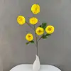 Flores artificiales para bodas, 6 cabezas de exquisitas peonías, para arreglos de pasillo de salón de bodas, decoración del hogar y centros de mesa; materiales para flores artificiales para exportación