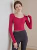 Roupas de Yoga com Bojo, Tops de Yoga de Manga Longa, Novas Roupas de Treino de Pilates de Alto Padrão Outono e Inverno, Roupas de Fitness