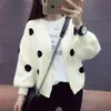 Abrigo de Otoño para Mujer Primavera y Otoño Estilo Coreano Top de Manga Larga Suéter Holgado de Punto Cárdigan Corto para Mujer Otoño e Invierno
