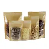 Bolsas de Almacenamiento Selladas a Prueba de Humedad para Flores Secas e Ingredientes de Té de Hierbas - Transparente/Papel Kraft
