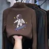 Nova camiseta infantil da moda, estilosa blusa de manga comprida com gola alta parcial em fleece, top legal para meninos, nova camada interna de outono e inverno