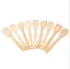 Conjunto de talheres de bambu para cozinha, pá de bambu, colher de bambu, escorredor de bambu