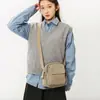 Bolso Pequeño Cuadrado de Lona con Múltiples Bolsillos para Mujer 2026 Nuevo Casual Gran Capacidad Bolso para Teléfono Móvil Bolso de Hombro Cruzado para Viajes al Aire Libre