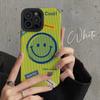 Funda para Teléfono Móvil Samsung A71 Aplicable al Comercio Exterior, Nicho, Sentido Avanzado, Verde Fluorescente, Cara Sonriente A53 A32, Funda Protectora Linda para Mujeres