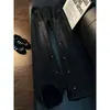 Jeans retro azules curvos deconstruidos con cierre de botón para hombre, pantalones de corte inclinado estilo americano lavados con pierna curva, pantalones de pierna recta para ropa de trabajo ligeramente acampanados