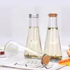 Botellas de Vidrio Cuadradas y Redondas con Tapas para Té de Leche, Café, Jugos, Té Cold Brew, Botellas para Bebidas, Botellas para Jugos de Frutas y Verduras, Tapas de Aluminio, En Stock