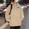 Sudadera con capucha y estampado de letras, estilo hip-hop americano, sudadera con capucha de doble capa de algodón compuesto chino, nuevo producto de otoño e invierno para hombres y mujeres