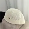 Gorro Tejido de Cara Hacia Adelante para Mujer, Adecuado para Primavera y Verano, Delgado y Transpirable, Hace que la Cara se Vea Más Pequeña, Estilo Boina, Color Sólido, Gorro Simple