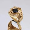 Anillo de circonita chapado en oro para hombre Sanjie europeo y americano, joyería de moda hot transfronteriza, anillo hip hop, superventas de Amazon