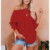Amazon AliExpress Otoño e Invierno Comercio Exterior Transfronterizo Nuevo Deportivo Europeo y Americano Casual Manga Larga Jersey de Color Sólido