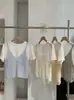 Camisola de punto hueco para mujer KEKEZOON, nuevo estilo de verano, camiseta holgada de manga corta, conjunto de dos piezas para superponer, 7625
