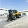 Carretilla Elevadora Grande Todoterreno, Carretilla Elevadora Hidráulica de Alto Caballaje Diésel para Transferencia de Materiales en Terreno Montañoso Fangoso, Carretilla Elevadora Todoterreno de Tracción en las Cuatro Ruedas