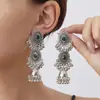 Pendientes Europeos y Americanos Transfronterizos con Estilo Exótico, Incrustados de Diamantes, Artísticos, Clásicos, Étnicos de Nicho, Pendientes de Moda con Borlas Exageradas