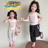 Conjunto de Chaleco de Dibujos Animados de Moda de Verano para Niñas, Atuendo de Verano para Bebés Niñas, Conjunto de Dos Piezas Anti-Mosquitos, Lindo, Casual y Dulce