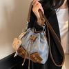 Bolsa Saco Plissada Versátil para Mulheres, Nova Moda Primavera 2026 Bolsa de Ombro com Laço Bolsa Transversal Tendência