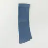 Calcetines de algodón para mujer de cinco dedos, longitud hasta la mitad de la pantorrilla, antibacterianos, resistentes al olor, anti-pie de atleta, estilo fino para primavera y verano, calcetines largos