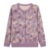 Novo top de tricô de outono para mulheres de meia-idade e idosas, suéter de tricô fino para mães, moda para primavera e outono