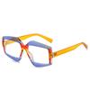 Nuevas gafas de sol de moda personalizadas con combinación geométrica de colores, estilo pasarela europea y americana, lujo ligero, estilo de celebridad de Internet, gafas lisas