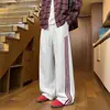 Pantalones de Chándal Casuales de Retazos Rayados para Hombre, Pantalones Deportivos Sueltos Rectos de Otoño, Joggers de Pierna Ancha con Bloques de Color