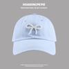 Gorra de béisbol con lazo de perla para mujer, estilo coreano, suave, con protección solar para exteriores, ideal para estudiantes.